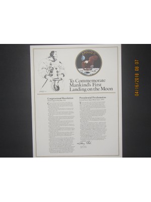 Three Piece 10 Year Apollo 11 Commemorative Certificate