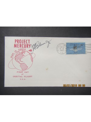 John Glenn Autograph Post Marked Day Of Flight (2/5/62)