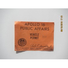 NASA Apollo 16 Public Affairs Vehicle Permit #250